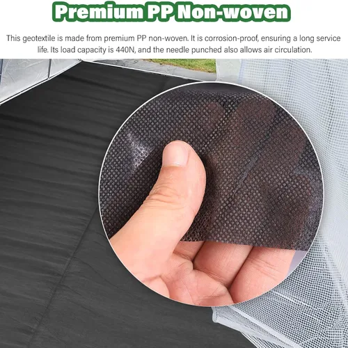 Miniatura 3 de Tela geotextil debajo de la entrada de grava, sistema de drenaje francés geotextil no tejido de 2 pies/2.6 pies/3.3 pies/4.9 pies/5.2 pies/6.5 pies