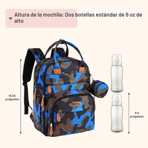 Miniatura 2 de BabbleRoo - Mochila para pañales - Bolso de viaje con artículos esenciales para bebés - Mochila multifuncional resistente al agua para pañales, Azul