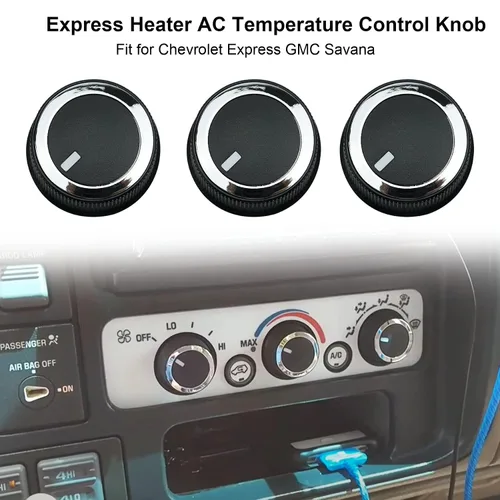 Miniatura 2 de 84141127 Perilla de control de temperatura CA para Chevrolet Express 2008-2021, apto para GMC Savana 2008-2017, 84793085 3 piezas