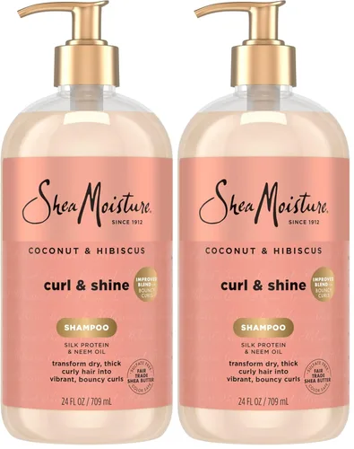 Miniatura 13 de SheaMoisture Champú de coco e hibisco, para cabello grueso y rizado, para limpiar e hidratar, 24 onzas