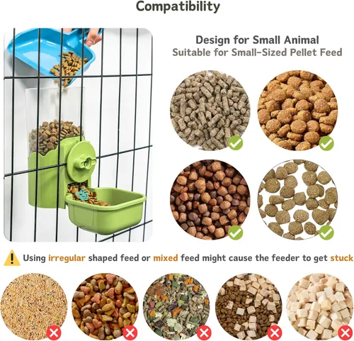 Miniatura 3 de Dispensador automático de comida y agua para mascotas, conjunto de alimentador automático por gravedad con botella de agua para jaula, estación