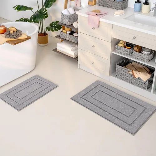 Miniatura 42 de GRANNY SAYS Alfombras de baño antideslizantes, lavables, extra suaves y absorbentes de agua para baño, alfombra de baño peluda de felpa, alfombra