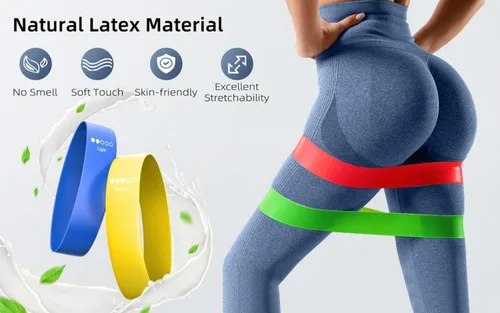 Miniatura 5 de Juego de bandas de resistencia para entrenamiento – Paquete de 5 bandas duraderas para entrenamiento de fuerza, terapia física, yoga, pilates