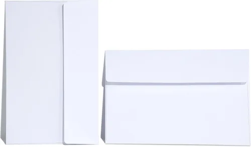 Sobres de invitación A9, paquete de 50 sobres de 5 3/4 x 8 3/4 pulgadas, autoadhesivos imprimibles para tarjetas de 5 x 8 pulgadas, color blanco