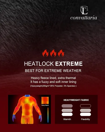 Miniatura 2 de CL convallaria 2 Pack Long Johns Thermal Underwear for Men Soft Fleece Lined Base Layer Cold Weather Set XS-4XL