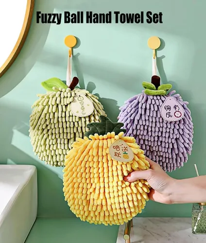Miniatura 4 de Juego de 2 toallas de mano de felpilla mullidas para colgar, suaves, absorbentes, de secado rápido, para baño y cocina, toallas de mano suaves
