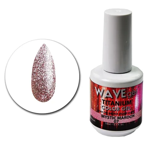 Miniatura 14 de WAVEGEL - Esmalte de uñas en gel con purpurina, colección Titanio, #28 Twinkle Pink I 0.5 onzas