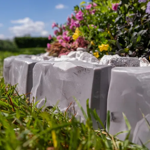 Miniatura 6 de EasyFlex Bordes para Paisajismo sin Excavación con Espigas de Anclaje, Borde de Jardín Decorativo de Aspecto de Piedra de 2.7 Pulgadas de Altura