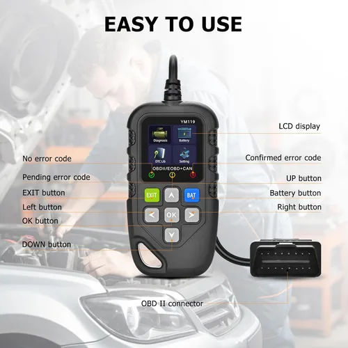 Miniatura 2 de Herramienta de diagnóstico universal del escáner OBD II, lector de código de falla del motor de coche, herramienta de escaneo de diagnóstico, leer