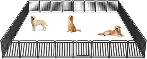Miniatura 18 de Corralito para perros versión gruesa, vallas de 32 pulgadas para el patio, corral portátil para perros grandes, medianos y pequeños, parque