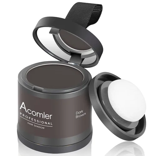 Miniatura 29 de Acomler Color de Cabello en Polvo de Sombra para Retoque Instantáneo de Raíces, Cobertura de Raíces, Marrón Oscuro para Cabello Ralo, Cobertura