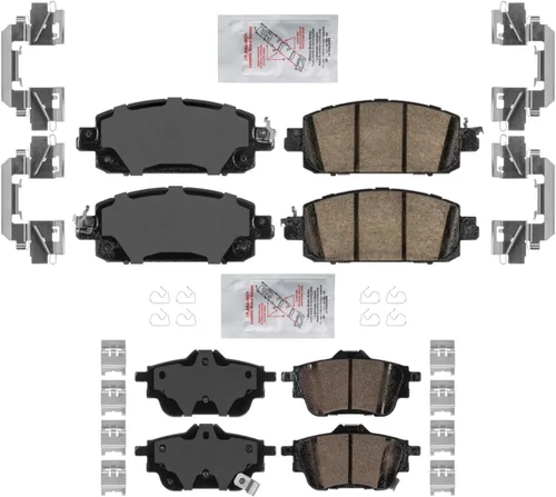 AmeriBrake - Pastillas de freno de disco de cerámica delanteras y traseras para Nissan Sentra 2020 2021 2022 2023