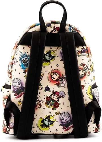 Miniatura 5 de Loungefly POP Disney Villains Tattoo All Over Print - Bolso de hombro con doble correa para mujer, Multi