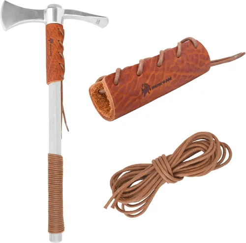 Miniatura 13 de Protector de cuello de hacha de cuero, cubiertas para mango de hacha para púas de jardinería o protector de hachas de campamento