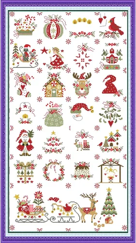 Miniatura 9 de Howie's Needlepoint Kits de punto de cruz, kits de bordado de patrón navideño preimpreso de 14 quilates, gama completa de kits de costura