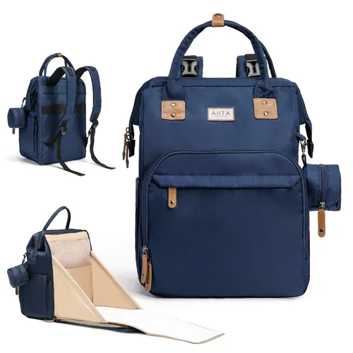 Miniatura 12 de Mochila para Pañales, Bolsa de Pañales Multifunción con Estación de Cambio, Elegantes Bolsas para Bebé, Mochila de Pañales Unisex Grande para Mamá