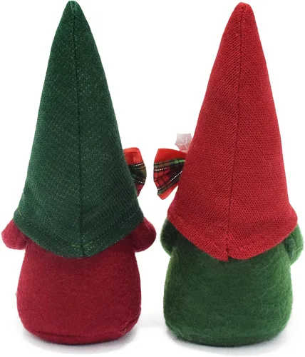 Miniatura 8 de Attiigny - Gnomos de Navidad de felpa con jengibre, gnomo navideño hecho a mano, sueco nórdico, rojo verde, figura de gnomo clásico, regalos de elfo