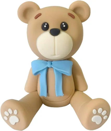 Decoración 3D para tartas de oso para decoración de tartas de oso para niños y niñas, baby shower, suministros de fiesta de cumpleaños (azul)