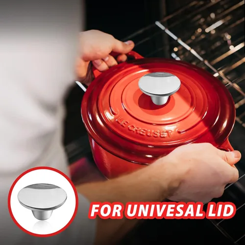 Miniatura 6 de Uenhoy 4 pomos de repuesto para horno holandés de acero inoxidable para horno holandés Le Creuset, Aldi, Lodge y otros hornos holandeses esmaltados