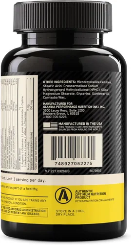Miniatura 8 de Optimum Nutrition Opti-Men, Vitamina C, Zinc y Vitamina D, E, B12 para Apoyo Inmunológico Suplemento Multivitamínico Diario para Hombres, 150