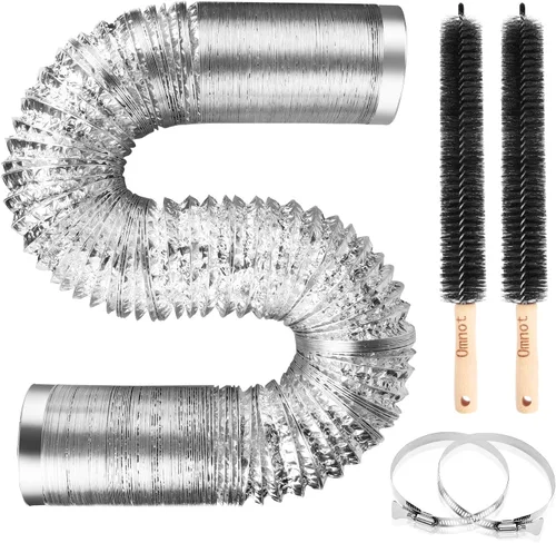 Miniatura 9 de Omont Manguera de ventilación para secadora de 4 pulgadas, 10 pies, tubo de conducto de aire flexible con aislamiento de aluminio, kit de manguera