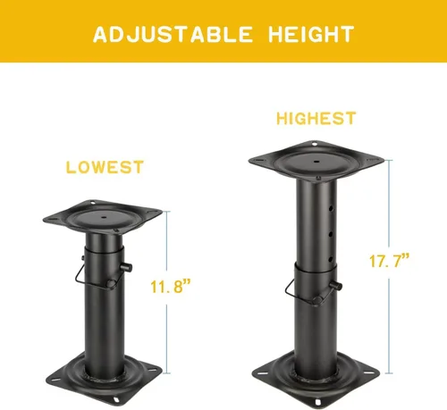 Miniatura 3 de Base de asiento para asiento de barco, pedestal recubierto de polvo negro
