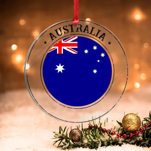 Miniatura 25 de Bandera de Andorra, adorno colgante de Navidad, bandera nacional, decoraciones de Navidad, adornos acrílicos, colgante para árbol de Navidad