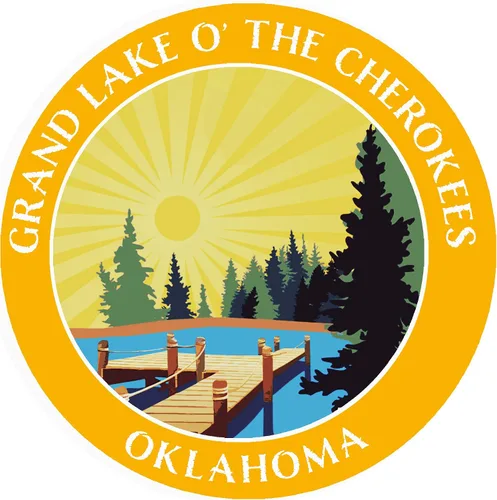 Miniatura 10 de Lake Dock - Grand Lake O' The Cherokees - Oklahoma - Adhesivo adhesivo para ventana de coche y camión de 3.5 pulgadas Rojo