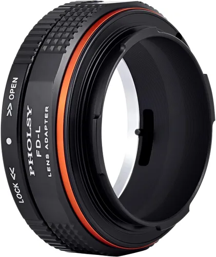 Miniatura 6 de PHOLSY Adaptador de montaje de lente FD a L con palanca de apertura compatible con Canon FD FL Mount Lens a Leica L Mount Cuerpo de cámara