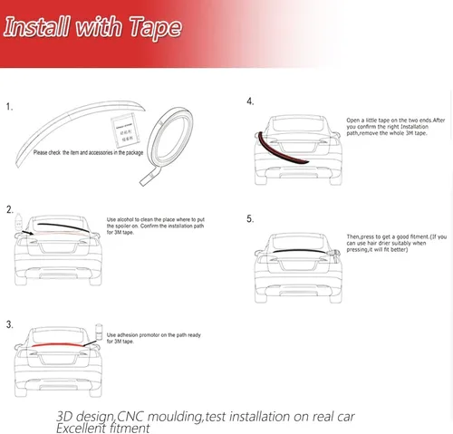 Miniatura 8 de Alerón trasero del tronco de fibra de carbono para Audi S5 B8/B8.5 Coupe 2Door 2008-2017 Highkick Trunk Lid Spoiler Wing Lip Boot Lid Factory Outlet