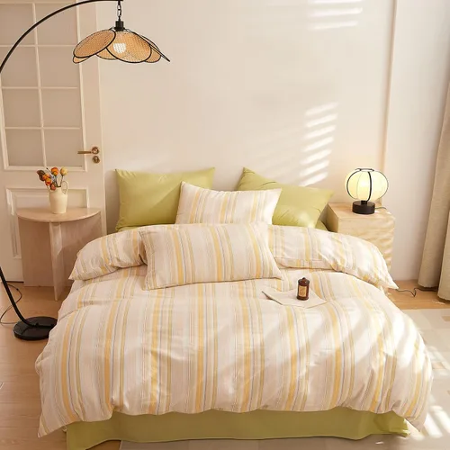 Miniatura 25 de VCLIFE - Juego de funda de edredón de algodón para cama individual, matrimonial, Queen, King, moderno, geométrico, juego de ropa de cama gris