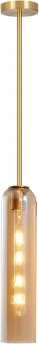 Miniatura 11 de BOKT Moderna lámpara colgante de cristal, lámpara nórdica de tubo largo, lámpara colgante ajustable de mediados de siglo, iluminación colgante