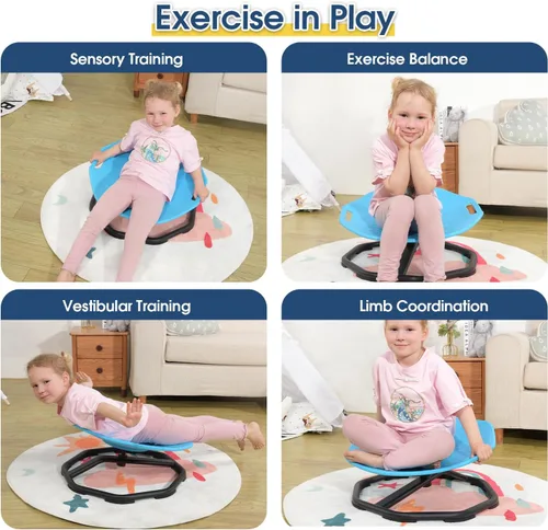 Miniatura 6 de Silla Giratoria Sensorial para Niños Autistas, Silla Giratoria Mejorada para Niños con Manijas, Mejora el Enfoque y el Equilibrio, Ideal para Equipo