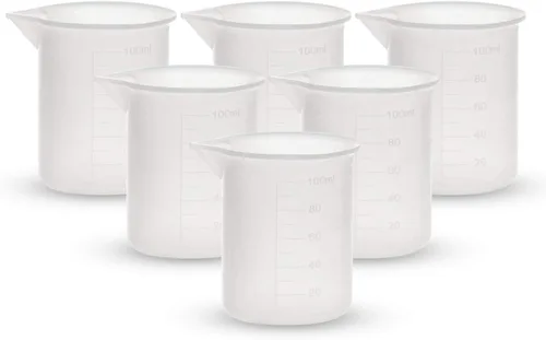 Gartful Vasos medidores de silicona de 3.4 fl oz para mezcla de resina, 6 tazas mezcladoras para resina epoxi, moldes de fundición de joyas, pintura