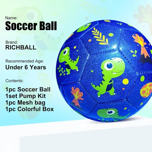 Miniatura 2 de Richball Balón de fútbol para niños pequeños, tamaño 2, pelota de fútbol para niños de 3 a 5 años, juguete de actividades al aire libre para niños