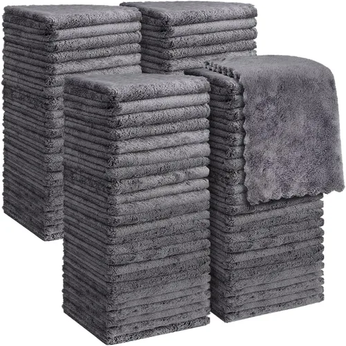Orighty Paños de Lavado Paquete de 96, Paños Faciales Ultra Suaves de 12 x 12 pulgadas, Paño de Lavado de Terciopelo Coral Absorbente y de Secado
