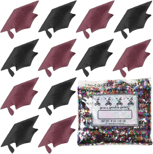 Miniatura 86 de Confetti Grad Cap Negro, Azul Marino Combo - 2 bolsas de media onza (1 oz)