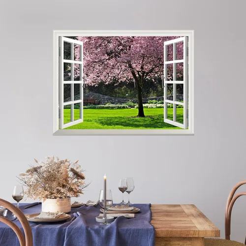 Miniatura 3 de Wall26 - Adhesivo decorativo para pared, diseño desmontable de flores silvestres primaverales Flor de cerezo en primavera-3