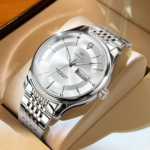 Miniatura 5 de OLEVS Men's Automatic Mechanical Watch Self-Winding Luxury GoldSilver Two Tone Classic Calendar Waterproof Luminous Business Watch