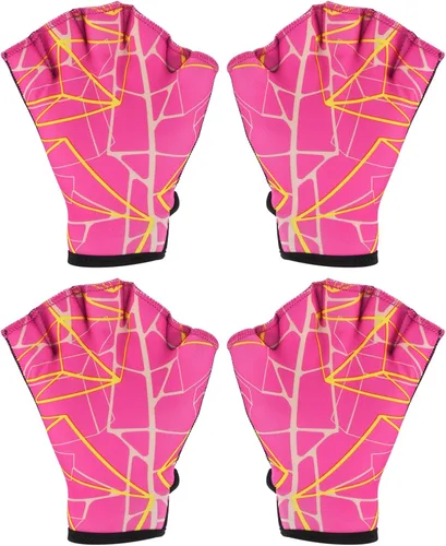 Miniatura 12 de PATIKIL Guantes acuáticos de natación guantes de natación con malla de impresión de resistencia al agua accesorios de entrenamiento para natación