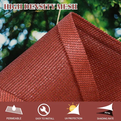 Miniatura 2 de Cool Area Vela de Sombra Solar 11x11 Pies Rectángulo Toldo de Sombra Cubierta de Sombra Exterior para Patio Jardín Trasero Terraza Jardín, Rojo