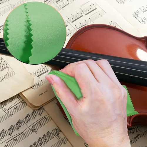 Miniatura 5 de Paquete de 4 paños de guitarra de 12 x 12 pulgadas, gamuza de fibra ultrafina, paños de pulido de felpa para instrumentos musicales, paños de pulido