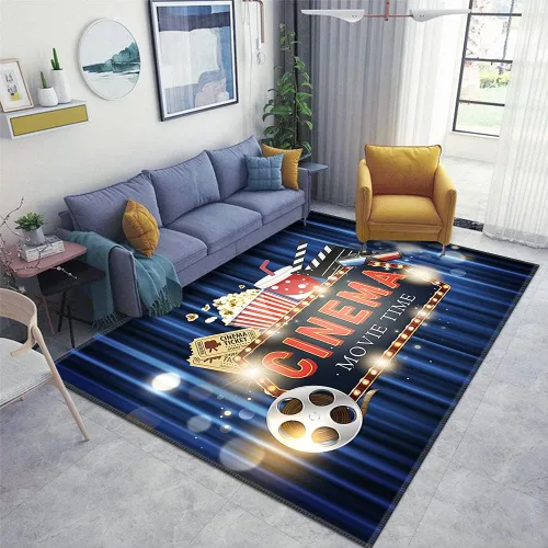 Miniatura 6 de Alfombra de pasillo para el hogar, cine, cine y objeto en la cortina; tapete grueso antideslizante para puerta, alfombra de entrada, alfombra