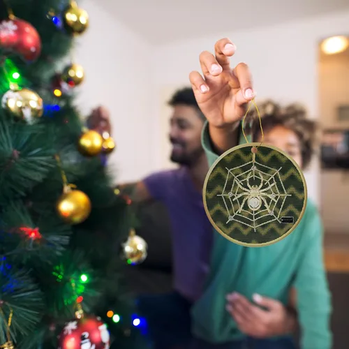 Miniatura 4 de Matashi Adorno artístico con estampado de araña 5D, adornos colgantes de araña de la suerte para decoración del árbol de Navidad, con historia