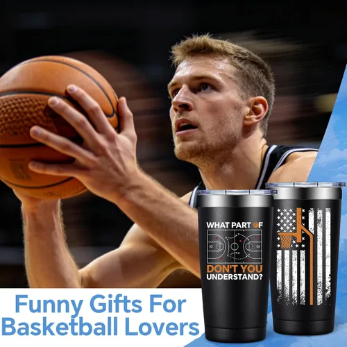 Miniatura 2 de SpenMeta Regalos de baloncesto para hombres, Navidad, regalo de cumpleaños para jugadores de baloncesto, entrenadores, amantes – Vaso de baloncesto