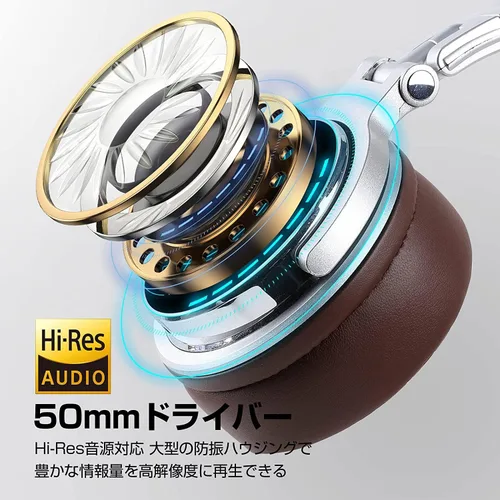 Miniatura 6 de OneOdio Auriculares Pro30, con cable de alta resolución, sobre la oreja, color plateado