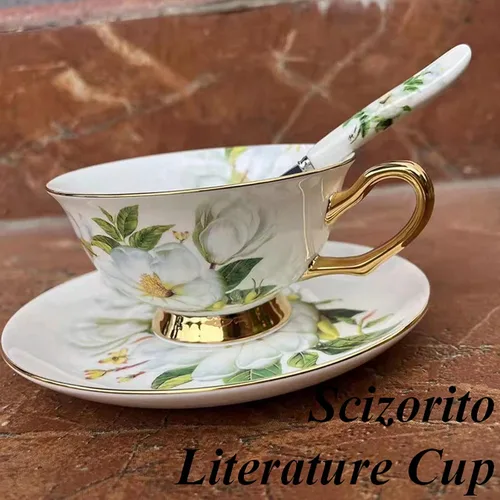 Miniatura 2 de Honorable Taza de café, capuchino, taza de té, con platillo para latte, porcelana de hueso fino, esmalte reactivo, 6.8 onzas-1 unidad