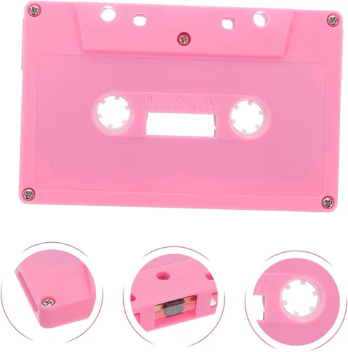 Miniatura 9 de Cintas de casete en blanco rosa para decoraciones de fiesta de los años 80 y 90, 2 casetes de audio decorativos retro para centros de mesa de música