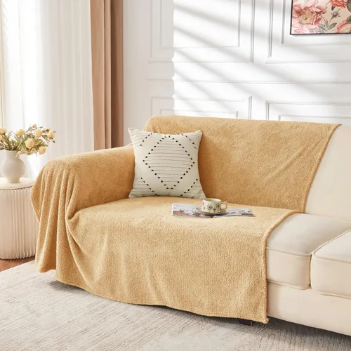 Miniatura 28 de EMME Manta de vellón, manta jacquard 3D para sofá y cama, manta suave, acogedora y esponjosa, ligera, de franela de lujo con diseño de cuadrícula