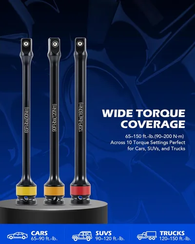 Miniatura 3 de Orion Motor Tech Barra de Extensión Limitadora de Torque de 1/2 Pulgada, 150 ft-lb, Negro, Acero Chromoly